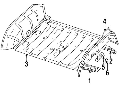 1998 Chevy Tracker Rear Body & Floor Diagram