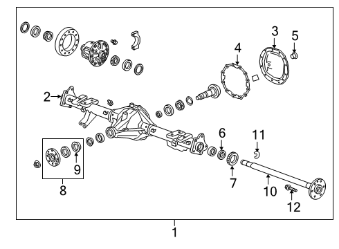 2024 GMC Sierra 1500 Axle Housing, Rear Diagram for 85584992