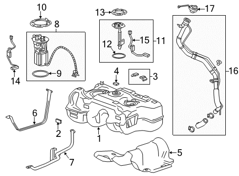 2017 Buick Encore Pedal Travel Sensor Diagram for 42758409
