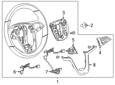 2021 Buick Encore Steering Wheel & Trim Diagram