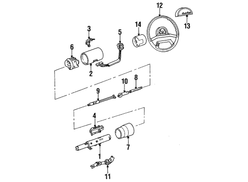 1989 Cadillac Allante Wiper Switch Diagram for 16130746