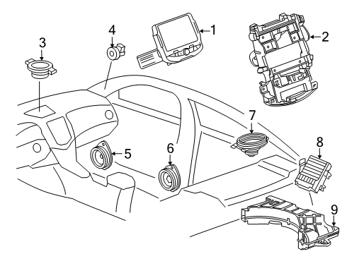 2019 Chevy Cruze Mount Bracket Diagram for 39097712