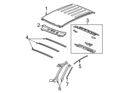 2003 Buick Rendezvous Roof & Components Diagram 2 - Thumbnail