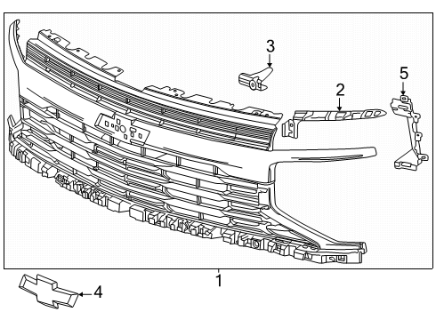 2025 Chevy Suburban Grille & Components Diagram