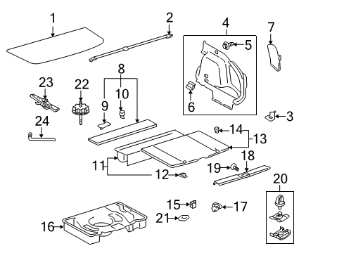 2005 Pontiac Vibe Door Trim Panel Retainer Diagram for 94178705