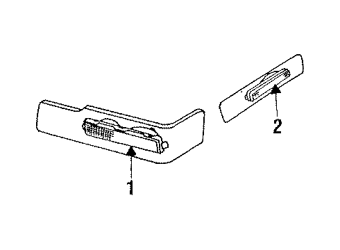 1990 Cadillac Eldorado Side Marker Lamp, Driver Side Diagram for 5976401