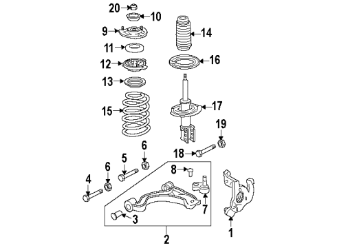 2001 Oldsmobile Aurora Lower Control Arm Bolt Diagram for 11588857