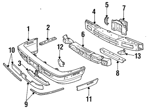1993 Buick Regal Bumper & Components - Front Diagram
