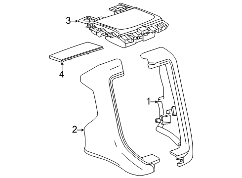 2025 GMC Yukon XL Instrument Panel Components Diagram