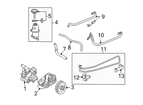 2009 Saturn Sky P/S Pump & Hoses Diagram