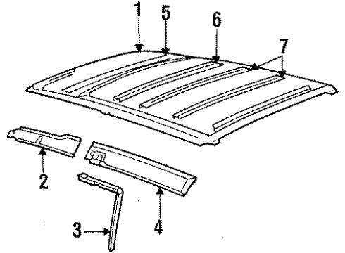 1985 Oldsmobile Custom Cruiser Roof & Components Diagram
