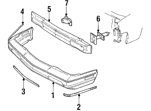 1989 Oldsmobile Cutlass Calais Bumper Cover, Front Diagram for 22536673
