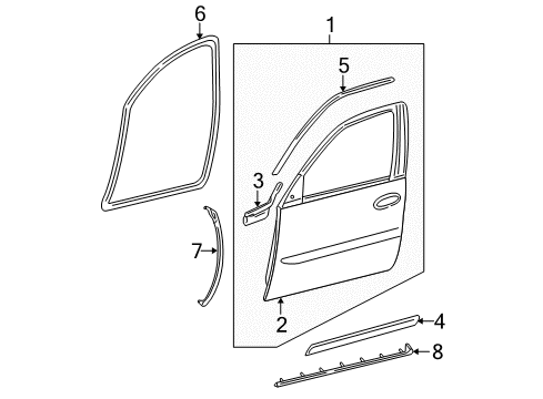 2010 Cadillac DTS Door & Components Diagram