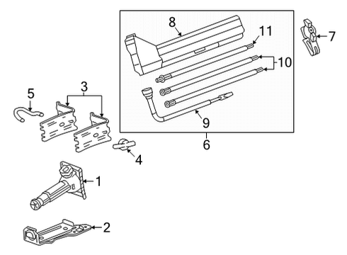 2022 GMC Sierra 3500 HD Tool Kit Diagram for 19421189