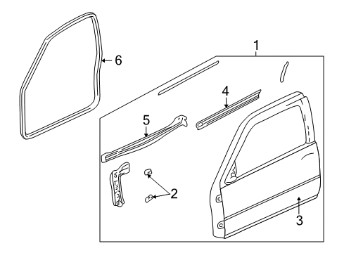 2000 Oldsmobile Alero Door Shell, Front Passenger Side Diagram for 22702412