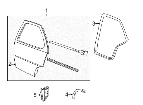 1999 Chevy Cavalier Door & Components Diagram 4 - Thumbnail