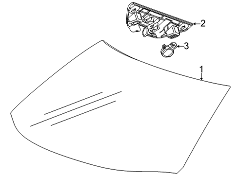 2025 Chevy Corvette Glass - Windshield Diagram