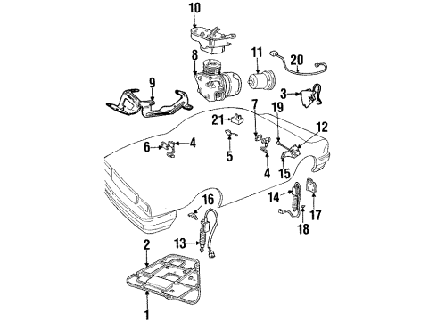 2000 Cadillac Eldorado Yaw Rate Sensor Diagram for 25737829