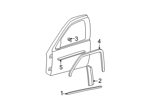 2000 Oldsmobile Alero Exterior Trim - Door Diagram