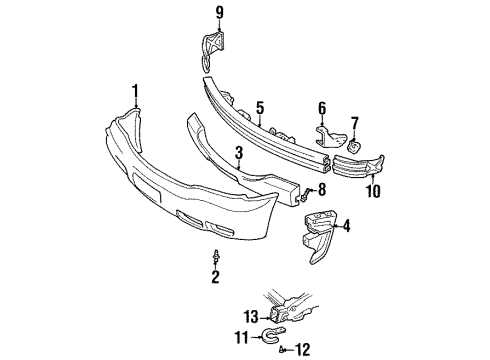 2000 Cadillac Escalade Tow Hook Bolt Diagram for 11509421