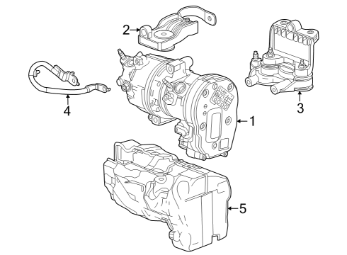 2023 Cadillac LYRIQ Compressor Kit, Air Conditioner Compressor Diagram for 87846115