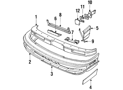1985 Buick Electra Bumper Assembly - Front Diagram