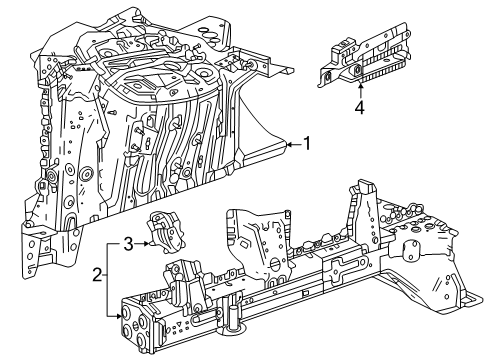 2024 Chevy Equinox EV Structural Components & Rails Diagram