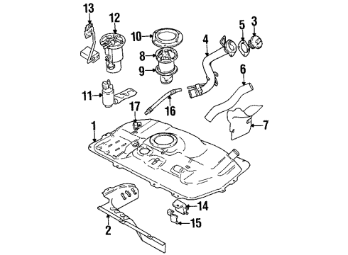 2000 Chevy Metro Filler Neck Diagram for 91174020