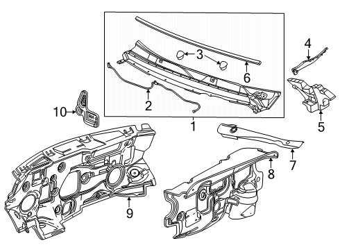 2025 Chevy Traverse Cowl Diagram