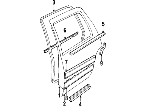 1986 Buick Electra Door & Components Diagram
