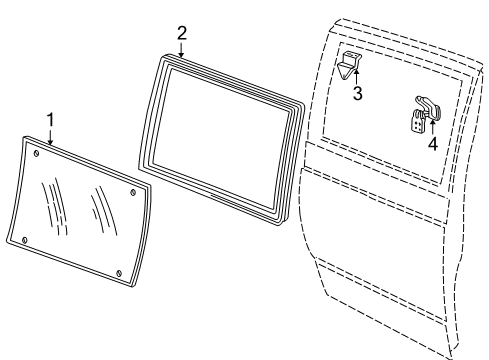 1989 Chevy Astro Glass - Side Door Diagram