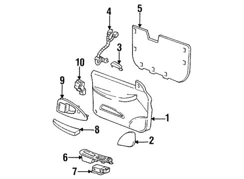 1996 Chevy Lumina Interior Trim - Front Door Diagram