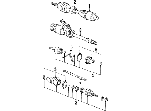 2000 Saturn SC1 Drive Axles - Front Diagram