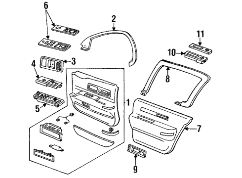 1995 Cadillac Fleetwood Lock Switch, Driver Side Diagram for 22143725