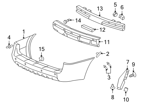 2006 Buick Terraza Bumper & Components - Rear Diagram