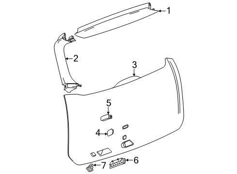 2024 Chevy Traverse Interior Trim - Lift Gate Diagram