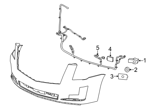 2020 Cadillac Escalade ESV Bumper & Components - Front Diagram 2 - Thumbnail