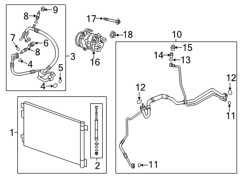 2025 Cadillac XT6 A/C Condenser, Compressor & Lines Diagram
