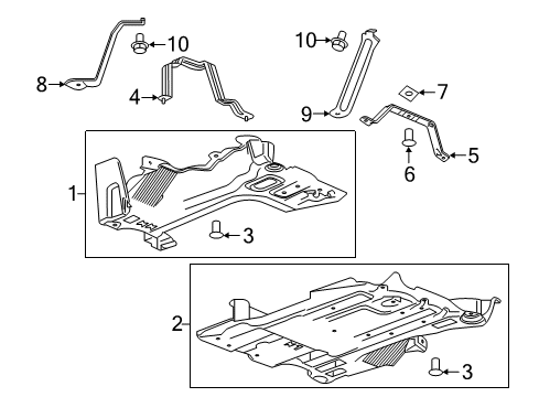 2020 Buick Envision Splash Shield Retainer, Front Diagram for 13365058