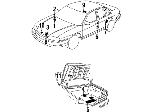 1998 Oldsmobile Achieva Emission Label Diagram for 24507984