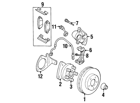 2003 Pontiac Grand Prix Flex Hose, Front Diagram for 22163414