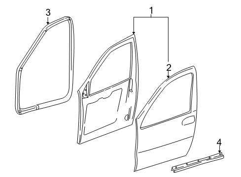 2006 Pontiac Montana Door & Components Diagram