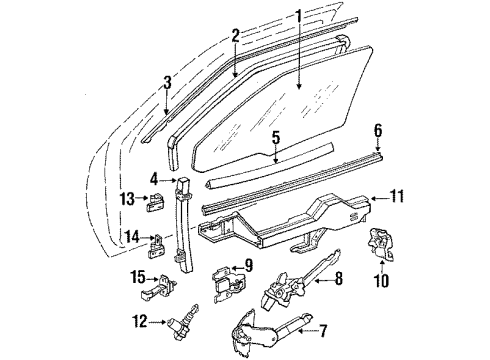 1995 Pontiac Grand Prix Lock, Front Driver Side Diagram for 16629389