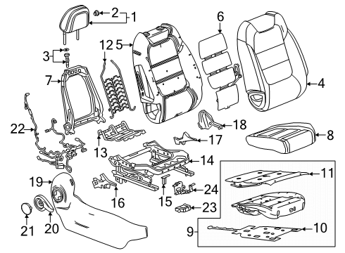 2024 Buick Envista Frame, Front Seat Cushion Diagram for 13551304