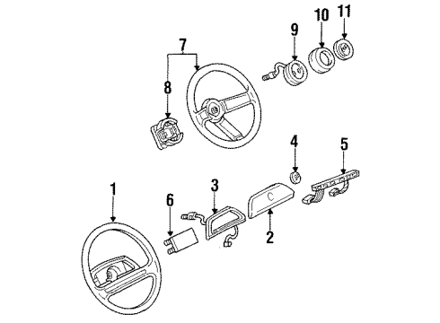 1991 Buick Regal Steering Wheel & Trim Diagram