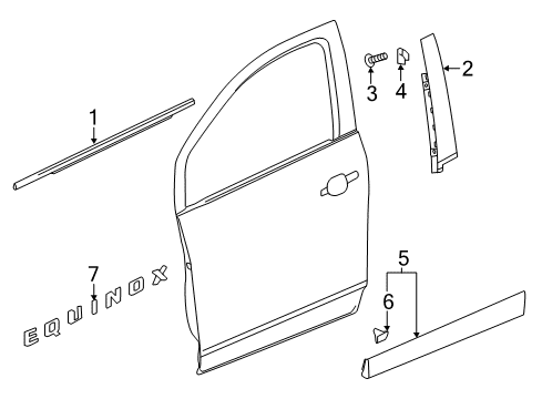 2024 Chevy Equinox Exterior Trim - Front Door Diagram