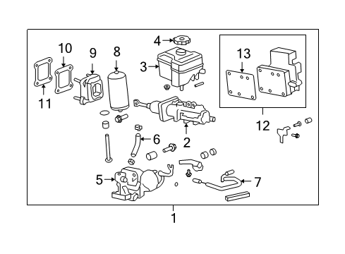 2008 Hummer H2 Master Cylinder Diagram for 25826147