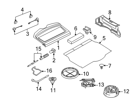 2008 Saturn Astra Spare Retainer Diagram for 90126755