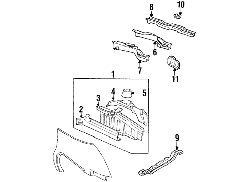 1994 Pontiac Trans Sport Lower Rail, Front Driver Side Diagram for 20292556