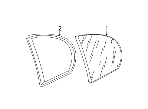 1999 Pontiac Grand Am Glass & Hardware - Quarter Panel Diagram